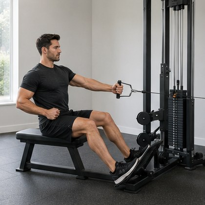 Single-arm cable row, men’s version