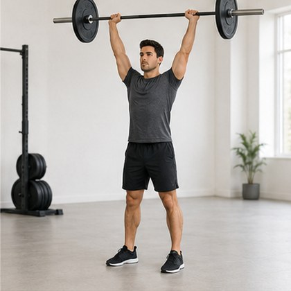 Standing barbell press